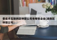 娄底市互联网区块链公司有哪些企业[湖南区块链公司]