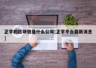 正宇的区块链是什么公司[正宇平台最新消息]